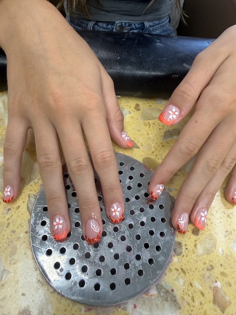 Acrylic nails with a neat, polished finish