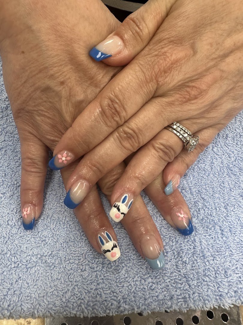 Acrylic nails with a neat, polished finish